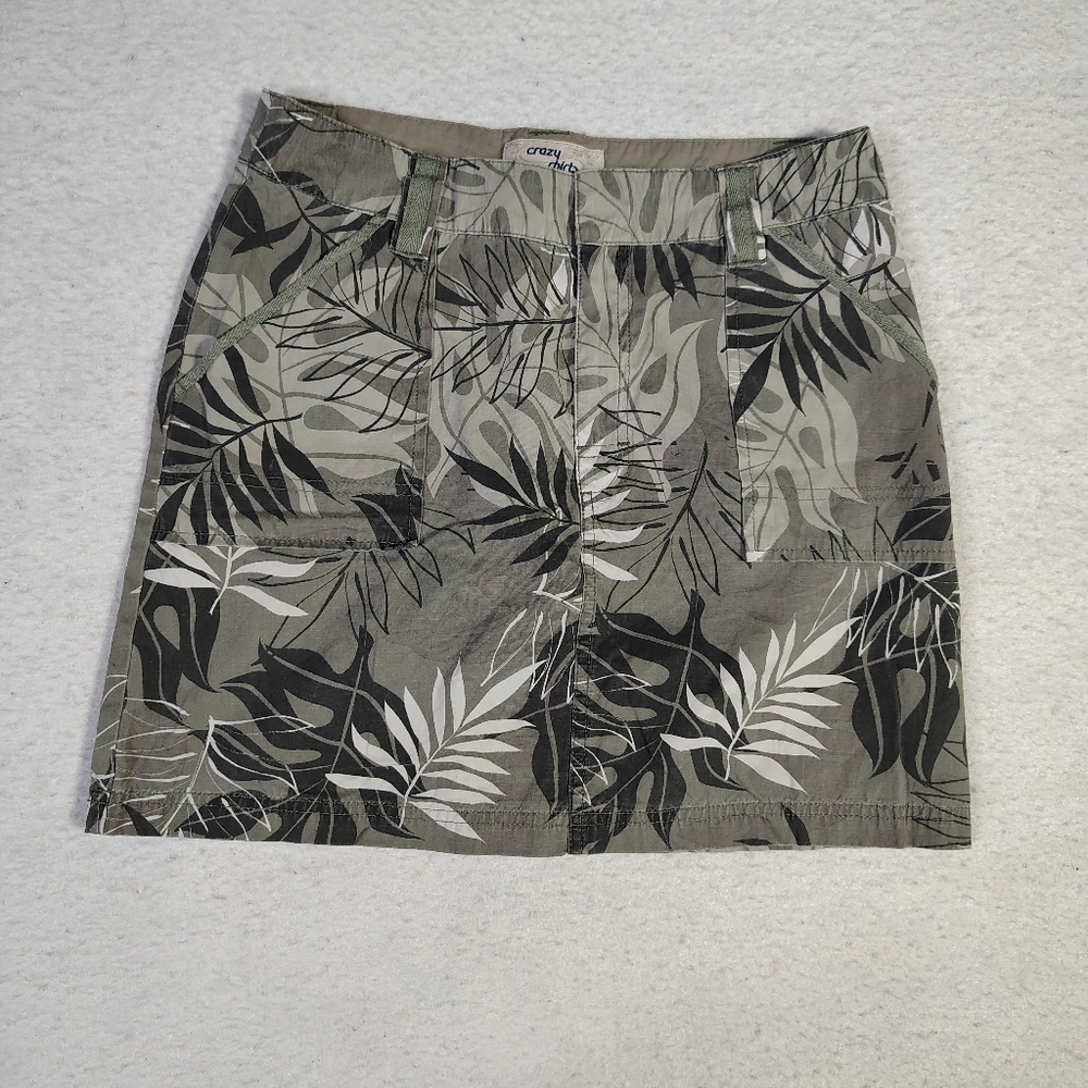 Crazy Shirts Hawaii Womens Tropical‎ Hawaiian Leaf Camo Print Mini Skirt Size 4
